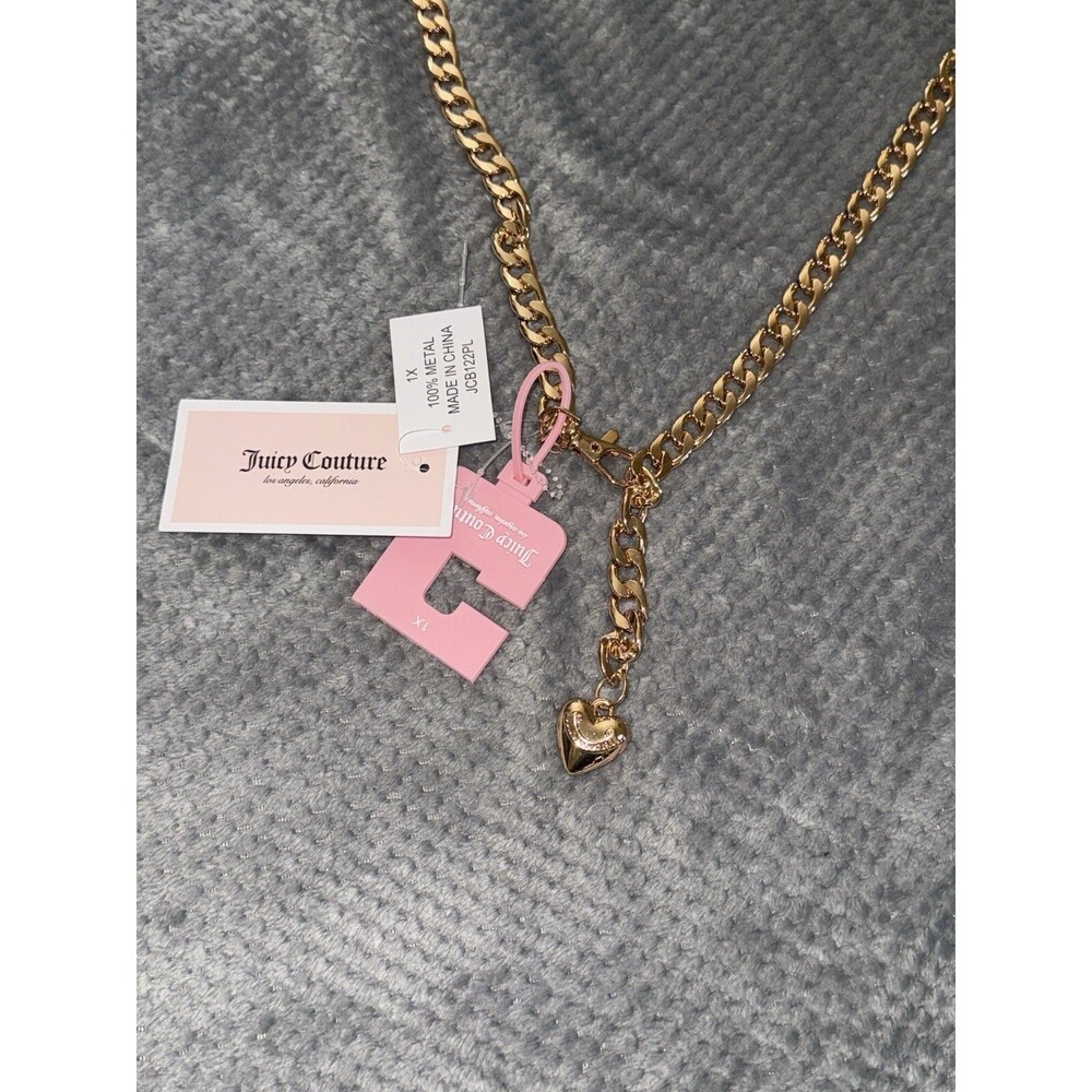 juicy couture chain belt with heart Rose gold